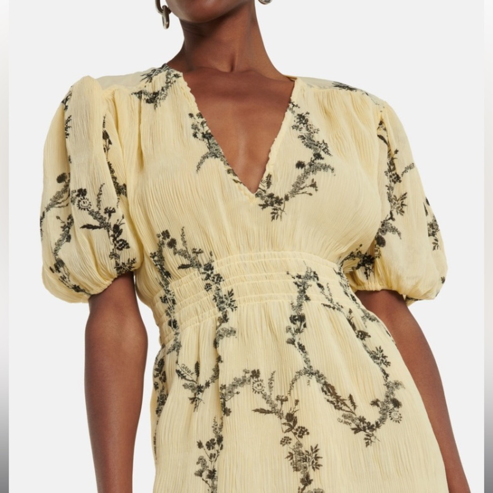 Ganni Yellow Floral Dress